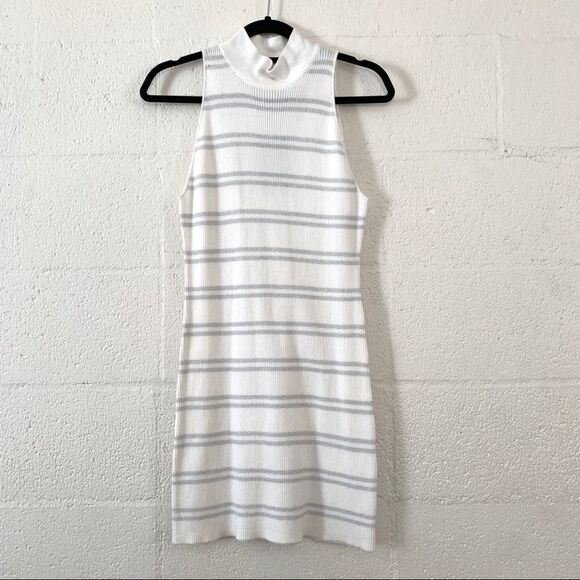 NWT Chaser White & Metallic Silver sweater dress Md Last Chance! - Picture 1 of 3